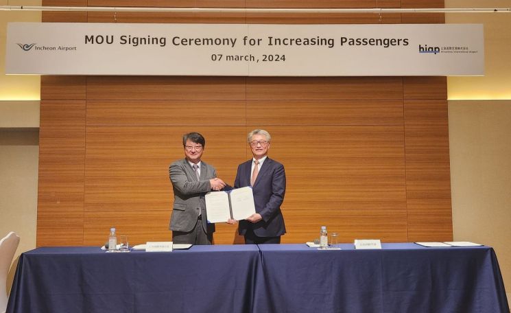 일본發 환승유치 본격화…인천공항, 日히로시마공항과 맞손