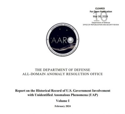AARO의 보고서 표지