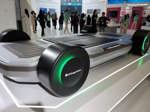 LG에너지솔루션이 인터배터리2024에서 공개한 파우치형 셀투팩(CTP)을 탑재한 목업 자동차. 사진=강희종기자