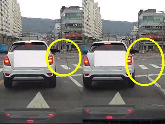 자동차 조수석에 앉아있던 사람이 차량이 정차하는 도중 도로 위에 먹다 남은 컵라면을 버리는 모습. [사진=온라인 커뮤니티 갈무리]