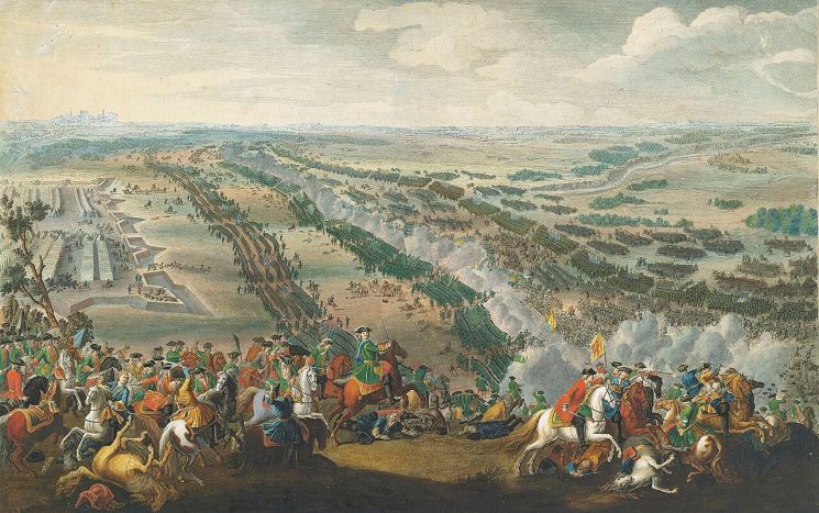 1709년 스웨덴과 러시아간 벌어졌던 폴타바 전투도.[이미지출처=러시아 박물관]