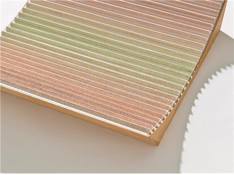 문보리, 위브웨이브_Orange toward Yellow Green, 2023, 직조부조, 페인팅, 64.5x66.5x12 cm [사진제공 = 아르떼제이]