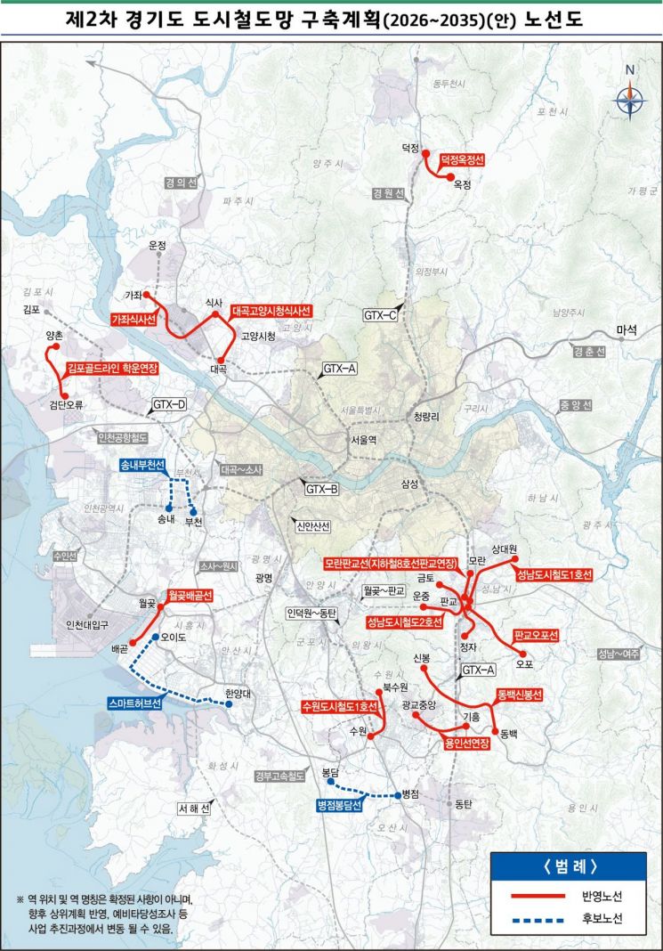 경기도, 35년까지 42개 철도노선에 40조 투입…반도체노선 신설 등