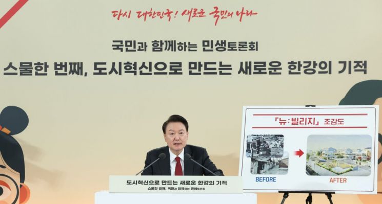 尹 "부동산 징벌과세, 악법이라 폐지…원도심 재개조 뉴:빌사업 진행"(종합)