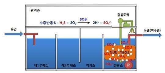 정화조 악취저감장치 모식도