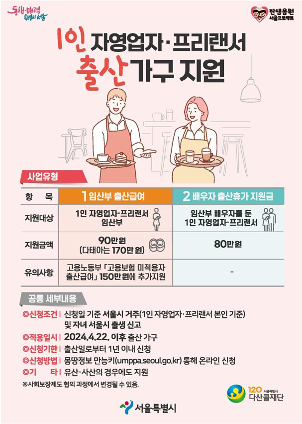 "자영업자도 '출산휴가' 쓰세요"…90만원 출산급여 지원한다는 서울시
