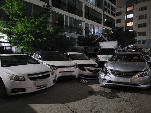 파손된 차량 [사진출처=대전경찰청]