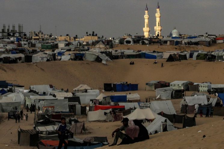 피란민을 수용하는 가자지구 최남단 도시 라파의 텐트촌 [이미지출처=AFP연합뉴스]