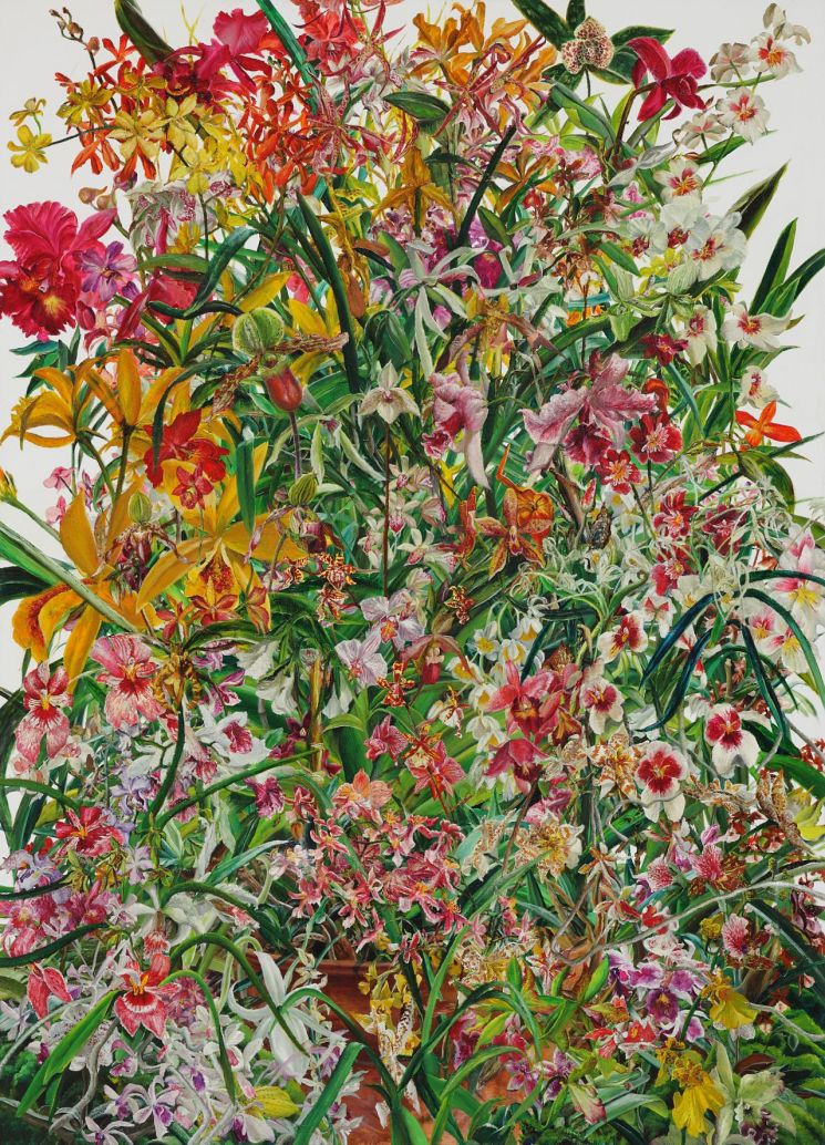 허수영, 100orchids, oil on canvas, 180x130cm, 2011.