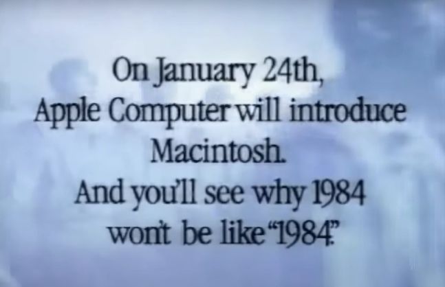 40년 전 애플의 매킨토시 광고. [이미지출처=애플]