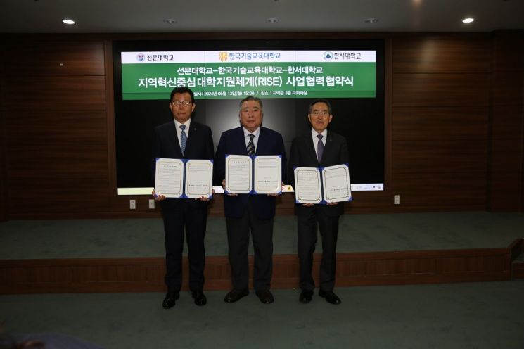 한서대, 선문대·한국기술교육대와 RISE 업무 협약 체결