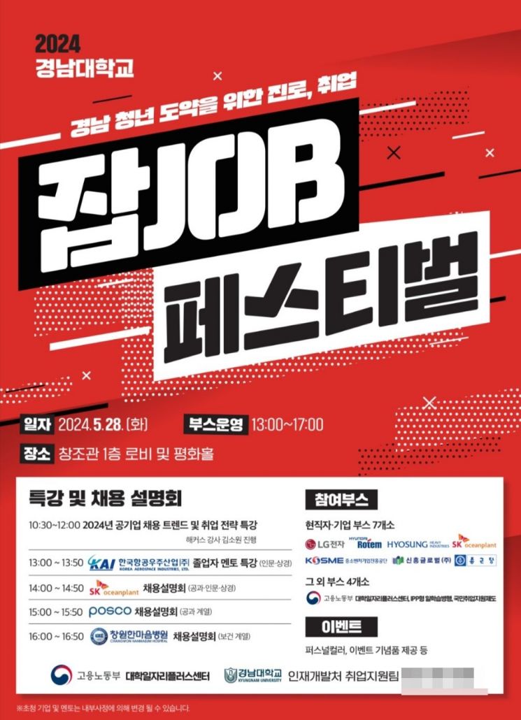 경남대, 오는 28일 ‘진로·취업 잡 페스티벌’ 개최