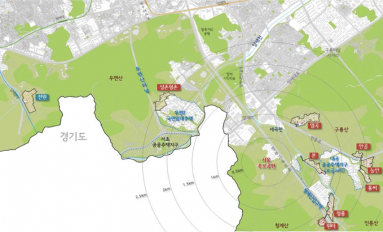 서초구 청룡마을 등 6개 구역, 1종 일반주거지역으로 상향