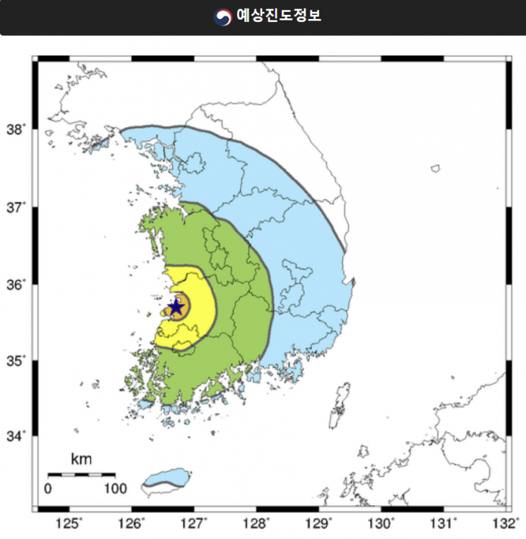 예상진도정보. [이미지출처=기상청]