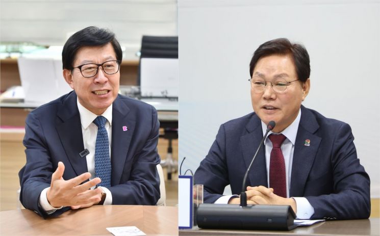 박형준 부산시장(왼쪽), 박완수 경남도지사.