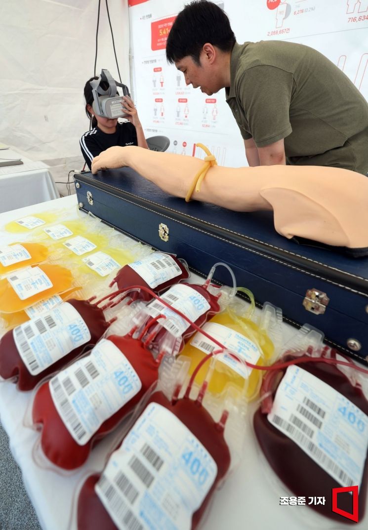 [포토] 헌혈자의 날 체험하는 참가자