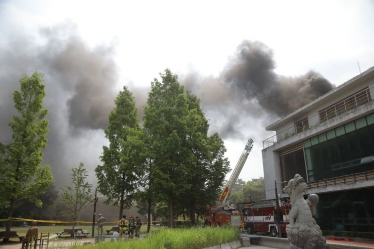용두동 동대문구환경자원센터 화재 발생 상황