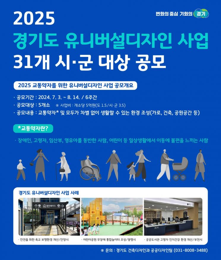 경기도 유니버설디자인 사업 대상지 선정 공모 포스터