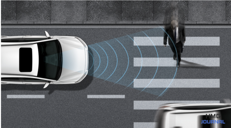 현대차그룹 차량에 장착된 전방충돌방지보조(FCA) 예시[사진=HMG저널]