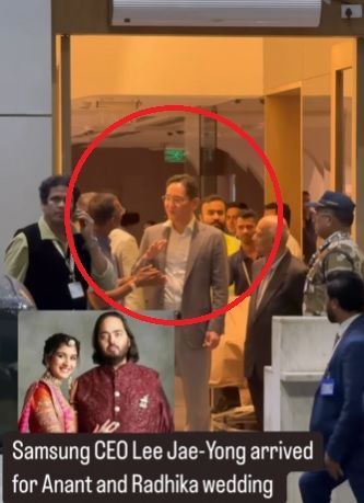 뭄바이에서 포착된 이재용 삼성전자 회장. [이미지출처=인스타그램 캡처]