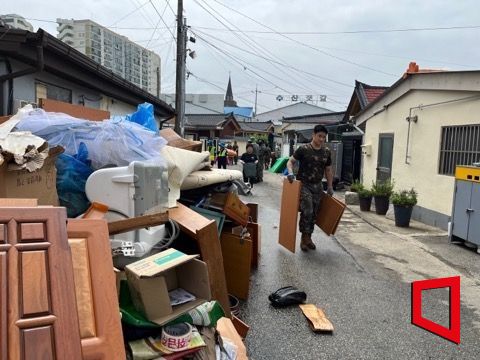 논산시, 호우 피해지역에 군인·자원봉사자 등 1만 명 투입