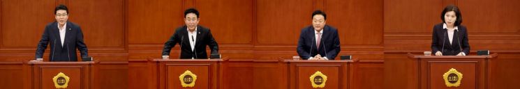 정명국 행자위원장, 이효성 복환위원장, 송인석 산건위원장, 이금선 교육위원장(왼쪽부터) / 대전시의회