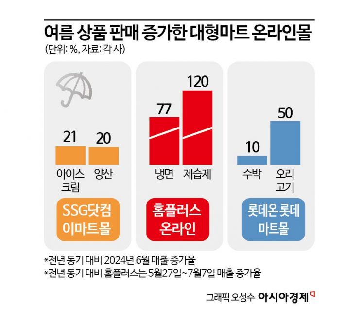 폭염 속 장보기는 '클릭'…대형마트 온라인몰 주문 '급증' 