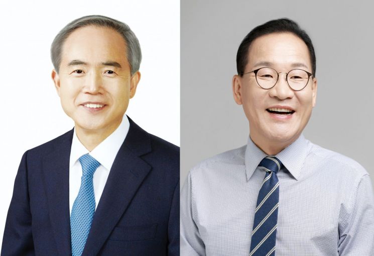 광주시당 위원장 선거 출사표를 던진 양부남 의원(왼쪽)과 원외 인사인 강위원 혁신회의 상임대표(오른쪽)