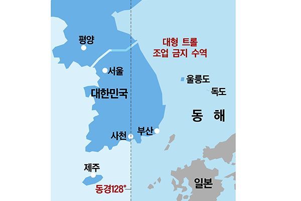 동경 128도 동쪽 오징어들 “휴~”