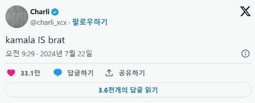 "카멀라는 '브랫'"…Z세대 '밈 정치' 올라탄 해리스