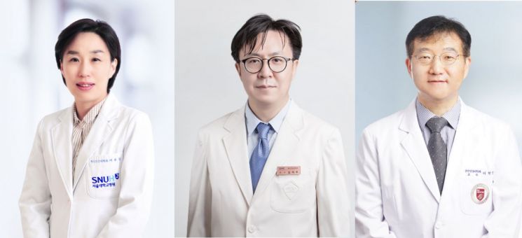서울대병원 이유진·삼성서울병원 김석주·고려대안암병원 이헌정 정신건강의학과 교수.[이미지출처=서울대병원]