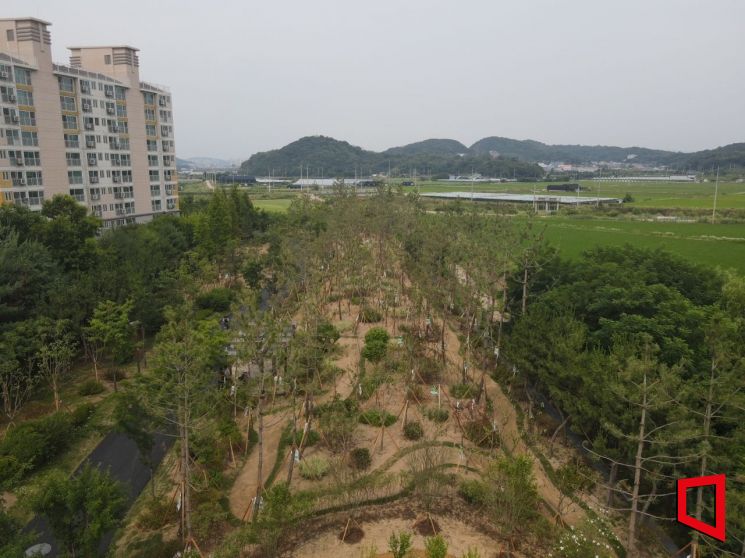 인천 남동구 서창동 영동고속도로변에 조성한 도시 숲 [사진 제공=인천 남동구]