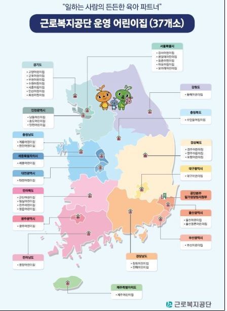 근로복지공단 직영어린이집 현황(37개소).