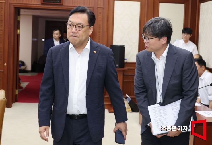 [포토] 경제관계장관회의 참석하는 김병환 금융위원장