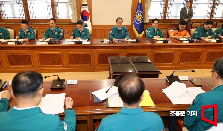 [포토] 의사집단행동 중대본 회의 발언하는 한덕수 총리