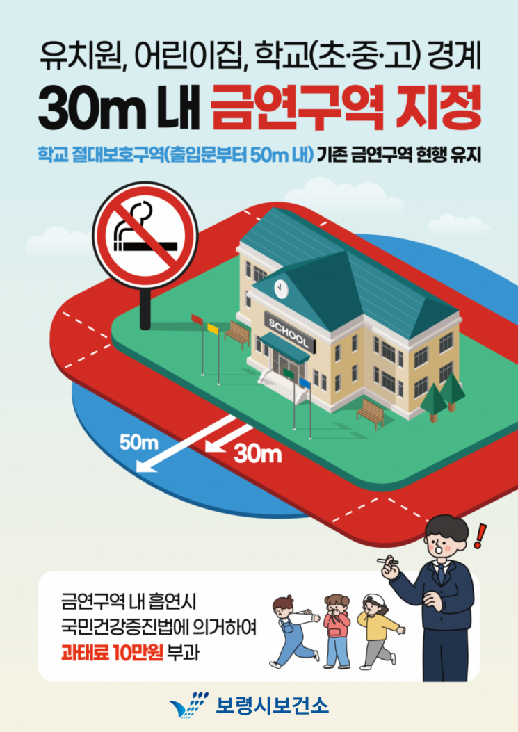 보령시, 교육시설 주변 흡연 시 최대 10만원 과태료