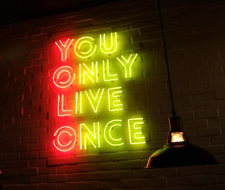 You Only Live Once. 욜로의 뜻.