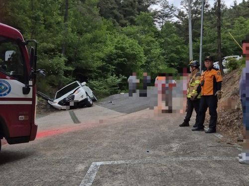 구미 한 사찰 인근 사고 현장[사진제공=연합뉴스]