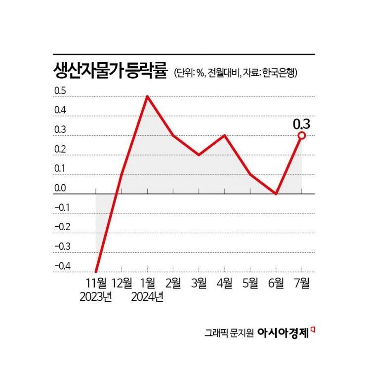 폭우에 농수산물 가격 오르자…7월 생산자물가 재상승