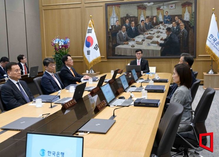 지난달 22일 서울 중구 한국은행에서 열린 금융통화위원회. 사진=사진공동취재단