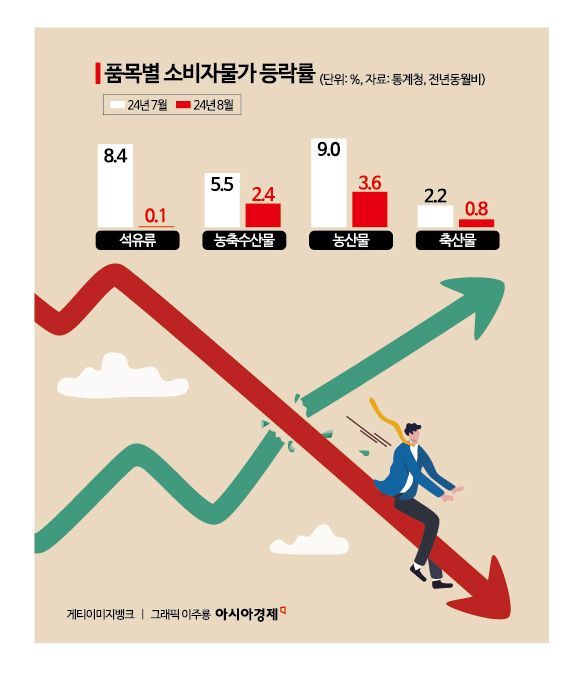 8월 소비자물가 2.0%↑…3년5개월만 최저(종합) 