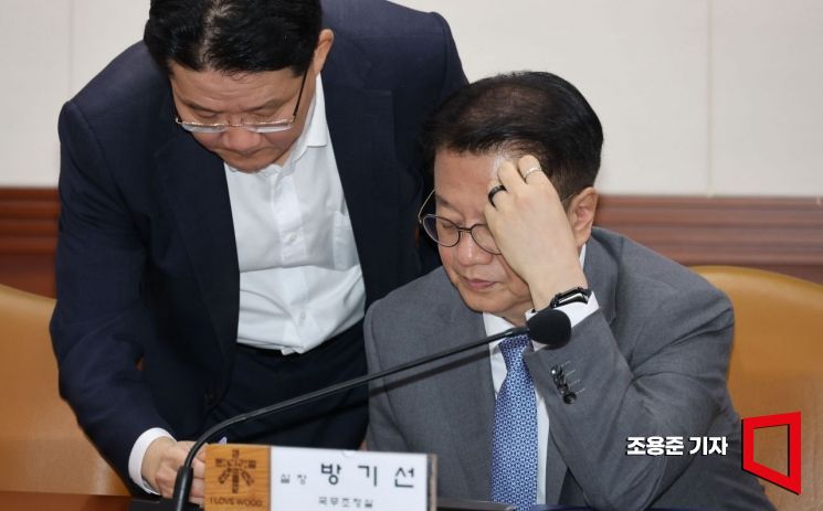 [포토] 생각에 잠긴 방기선 국무조정실장