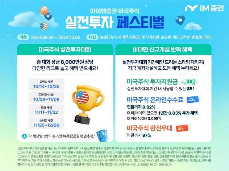 iM증권, ‘미국 주식 실전투자대회’ 개최