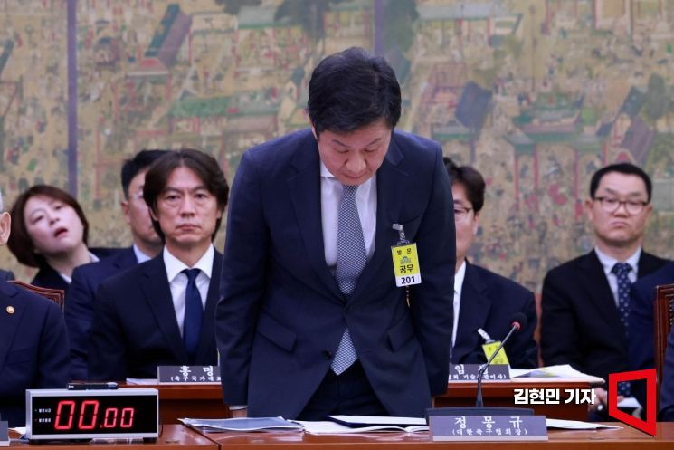 [포토] 인사하는 정몽규 축구협회장