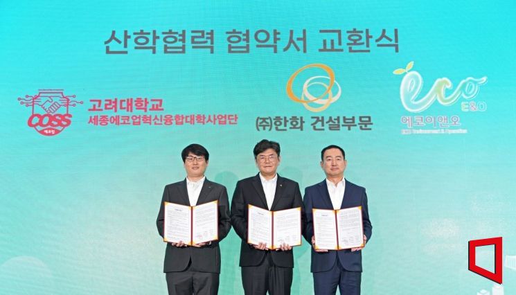 Hanwha Construction Division Signs Industry-Academic Cooperation MOU on Wastewater Treatment Technology with Korea University and Eco E&O