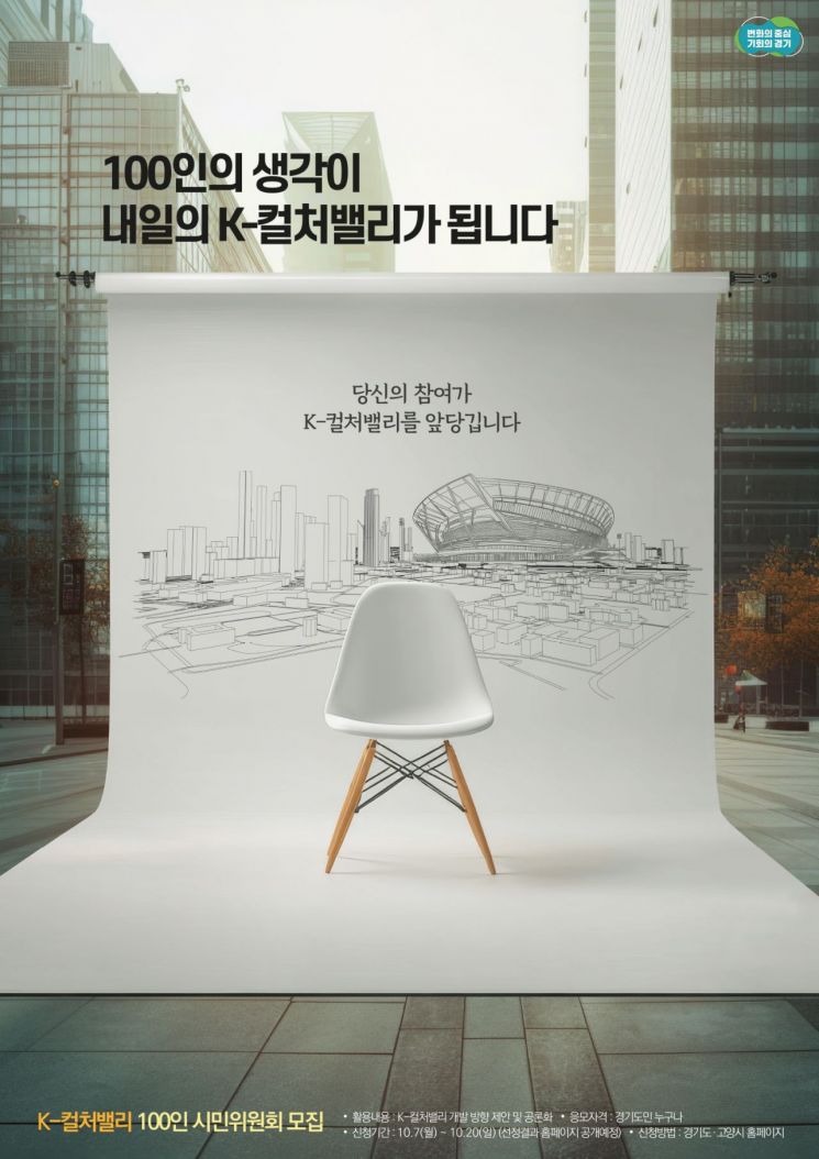 경기도, K-컬처밸리 의견수렴위해 '100인 시민위원회' 가동