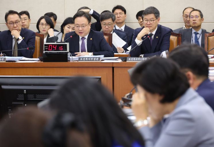 조규홍 보건복지부 장관이 7일 국회에서 열린 보건복지위원회 국정감사에서 의원 질의에 답하고 있다. [이미지출처=연합뉴스]