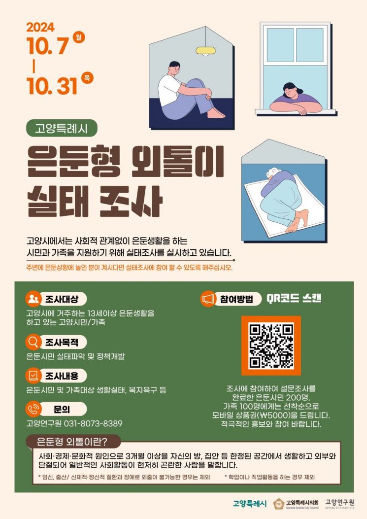 ‘은둔형 외톨이 실태조사’ 안내문. ＜사진=고양시＞