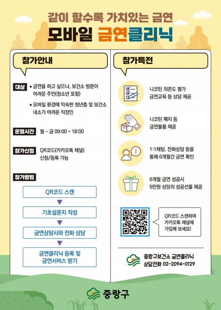 금연 클리닉도 모바일 시대!... 중랑구, 모바일 금연 클리닉 운영