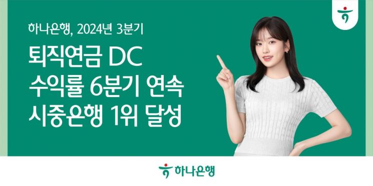 하나은행, 퇴직연금 DC형 수익률 6분기 연속 시중은행 중 1위 